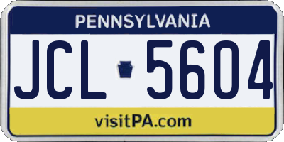 PA license plate JCL5604