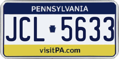 PA license plate JCL5633