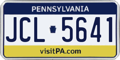 PA license plate JCL5641