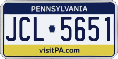 PA license plate JCL5651
