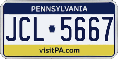 PA license plate JCL5667