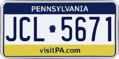 PA license plate JCL5671