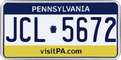 PA license plate JCL5672