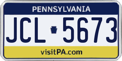 PA license plate JCL5673