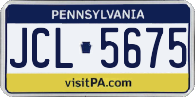 PA license plate JCL5675