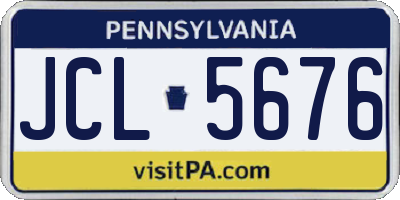PA license plate JCL5676
