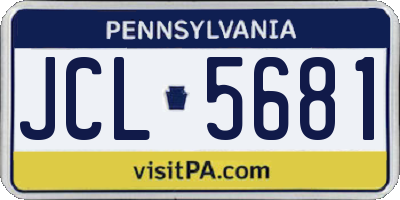 PA license plate JCL5681