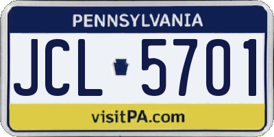 PA license plate JCL5701