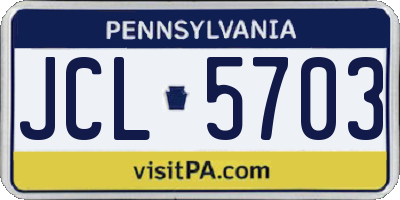 PA license plate JCL5703