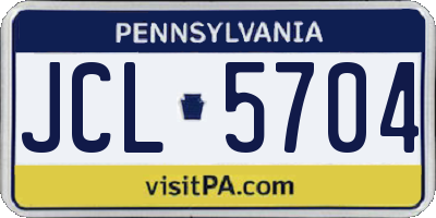 PA license plate JCL5704