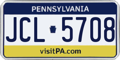 PA license plate JCL5708
