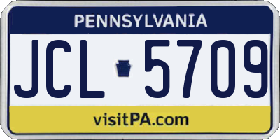 PA license plate JCL5709