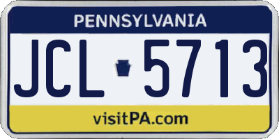 PA license plate JCL5713