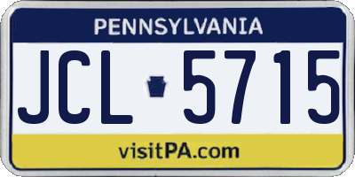 PA license plate JCL5715