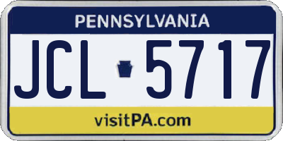 PA license plate JCL5717