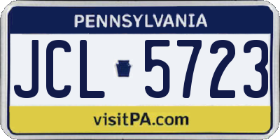 PA license plate JCL5723