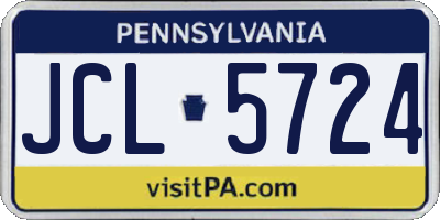 PA license plate JCL5724