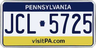 PA license plate JCL5725