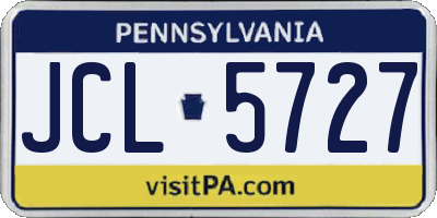 PA license plate JCL5727