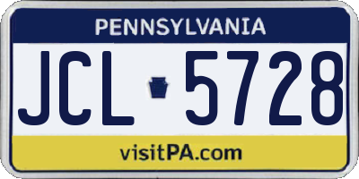 PA license plate JCL5728