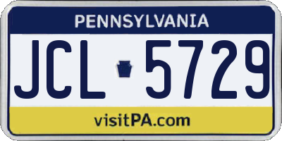 PA license plate JCL5729