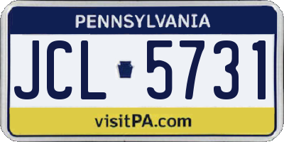 PA license plate JCL5731
