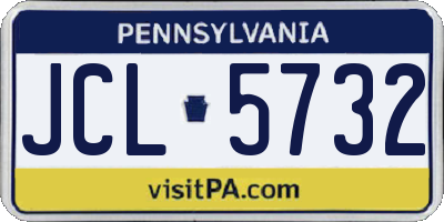 PA license plate JCL5732