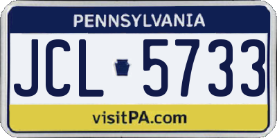 PA license plate JCL5733