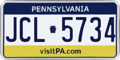 PA license plate JCL5734