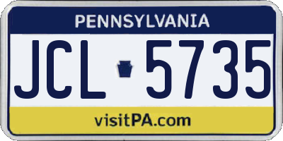 PA license plate JCL5735
