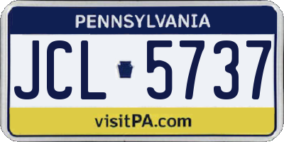 PA license plate JCL5737