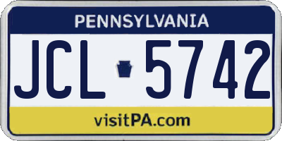 PA license plate JCL5742