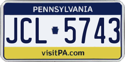 PA license plate JCL5743