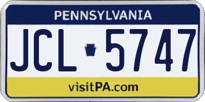 PA license plate JCL5747