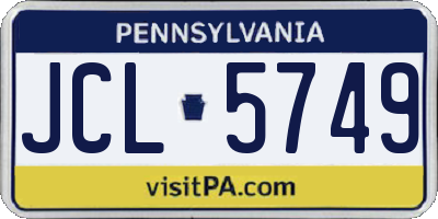 PA license plate JCL5749