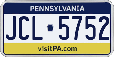 PA license plate JCL5752