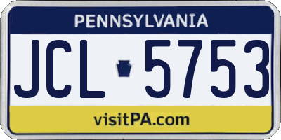 PA license plate JCL5753