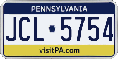 PA license plate JCL5754