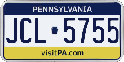 PA license plate JCL5755