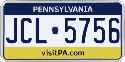 PA license plate JCL5756