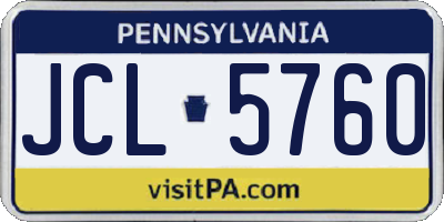 PA license plate JCL5760