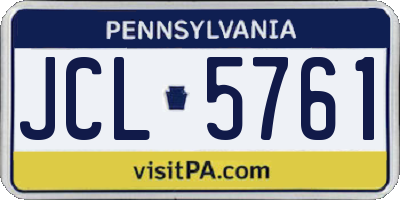 PA license plate JCL5761