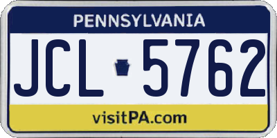PA license plate JCL5762