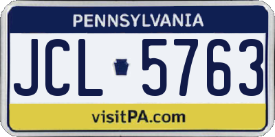 PA license plate JCL5763