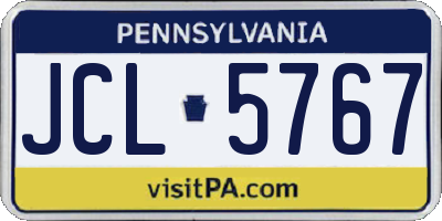 PA license plate JCL5767