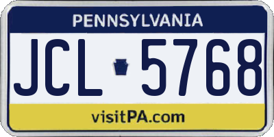 PA license plate JCL5768