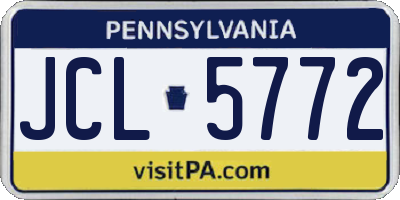 PA license plate JCL5772