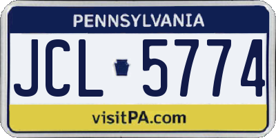 PA license plate JCL5774