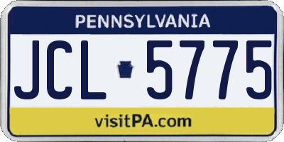PA license plate JCL5775