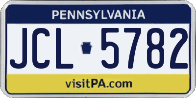 PA license plate JCL5782